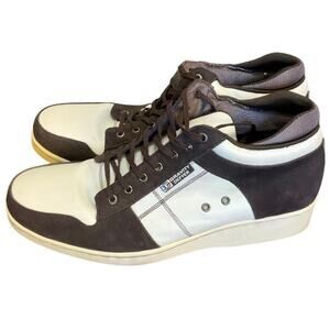 Gravity Defyer Mens 10 Comfort Walking Shoes Brown White Leather Casual Sneakers